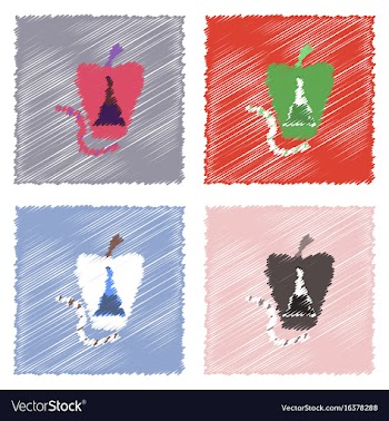 Collection of flat shading style icons test-tube vector image