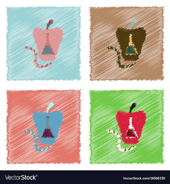Collection of flat shading style icons test-tube vector image