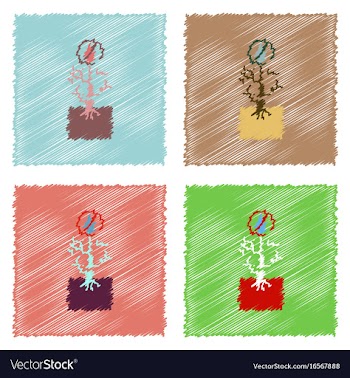Collection of flat shading style icons thirsty vector image