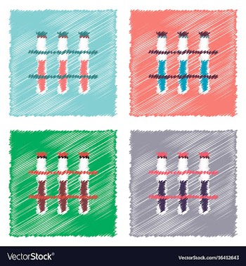 Collection of flat shading style icons three test vector image
