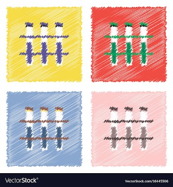 Collection of flat shading style icons three test vector image