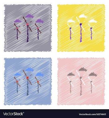 Collection of flat shading style icons three wind vector image