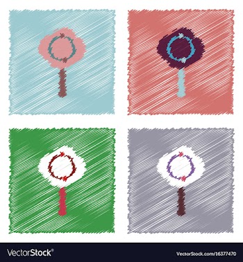 Collection of flat shading style icons tree and vector image