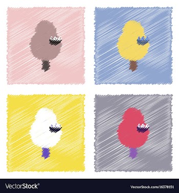 Collection of flat shading style icons tree and vector image