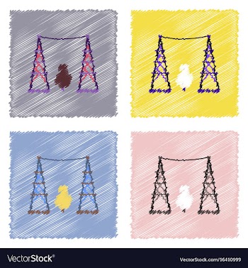 Collection of flat shading style icons tree vector image