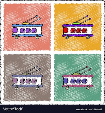 Collection of flat shading style icons trolleybus vector image