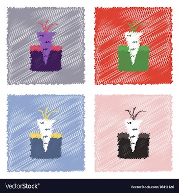 Collection of flat shading style icons turnip in vector image