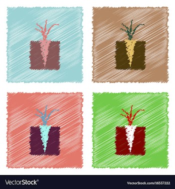 Collection of flat shading style icons turnips in vector image
