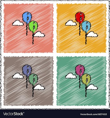 Collection of flat shading style icons two vector image