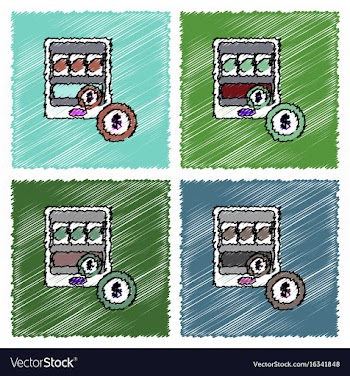 Collection of flat shading style icons vector image