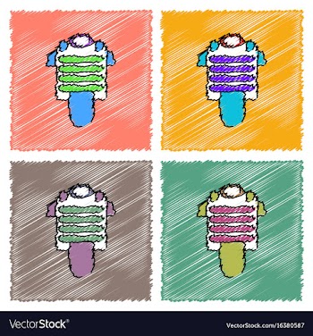 Collection of flat shading style icons vector image