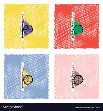 Collection of flat shading style icons vector image