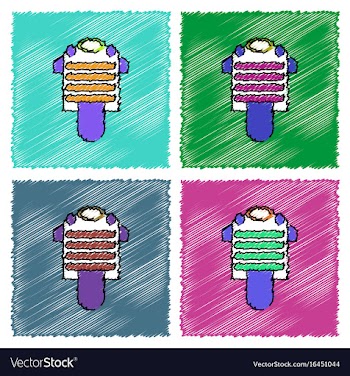 Collection of flat shading style icons vector image