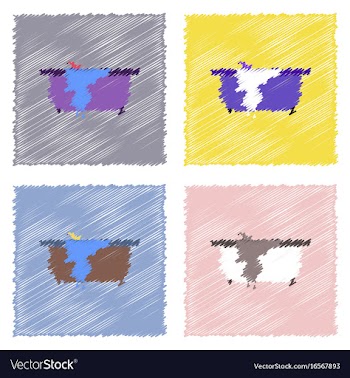 Collection of flat shading style icons vector image