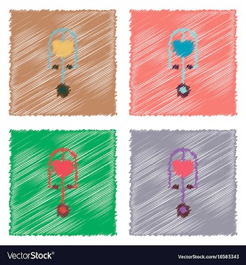 Collection of flat shading style icons vector image
