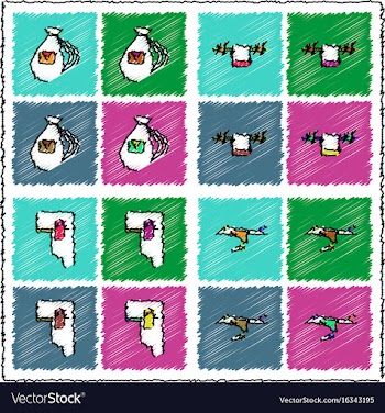 Collection of flat shading style icons war gagets vector image