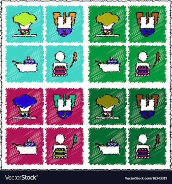 Collection of flat shading style icons war gagets vector image