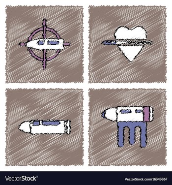Collection of flat shading style icons war gagets vector image