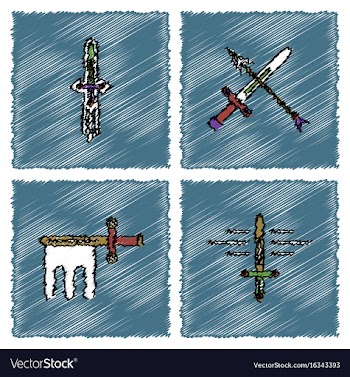 Collection of flat shading style icons war gagets vector image