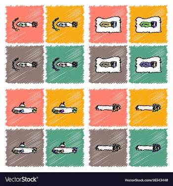 Collection of flat shading style icons war gagets vector image