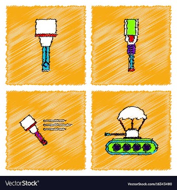 Collection of flat shading style icons war gagets vector image