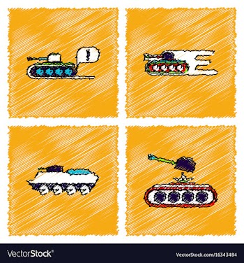Collection of flat shading style icons war gagets vector image