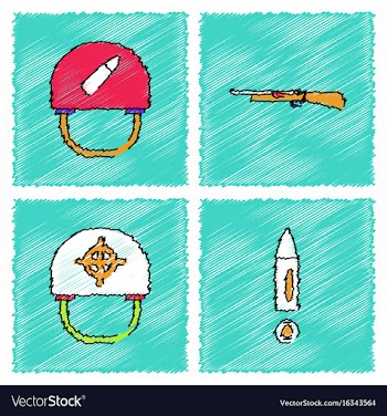 Collection of flat shading style icons war gagets vector image