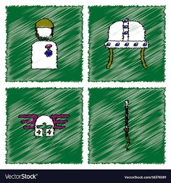 Collection of flat shading style icons war gagets vector image
