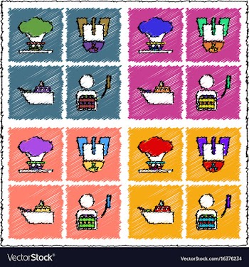 Collection of flat shading style icons war gagets vector image