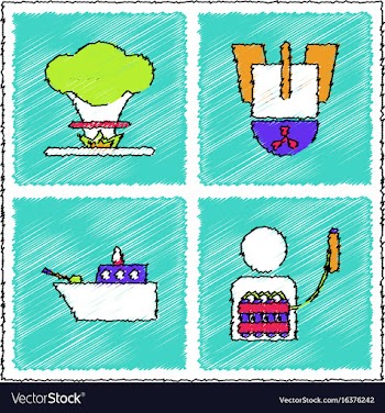 Collection of flat shading style icons war gagets vector image