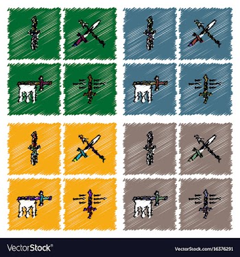 Collection of flat shading style icons war gagets vector image