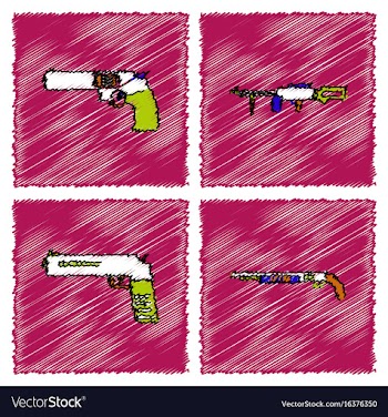 Collection of flat shading style icons war gagets vector image