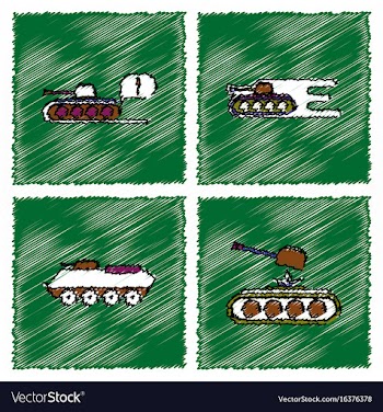 Collection of flat shading style icons war gagets vector image