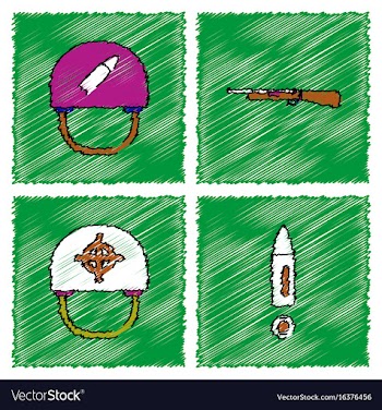 Collection of flat shading style icons war gagets vector image