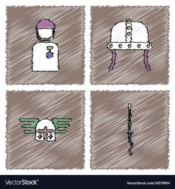 Collection of flat shading style icons war gagets vector image