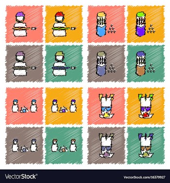 Collection of flat shading style icons war gagets vector image