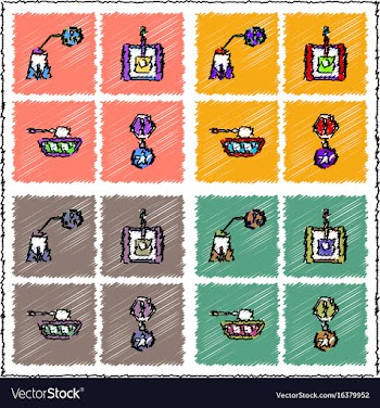 Collection of flat shading style icons war gagets vector image