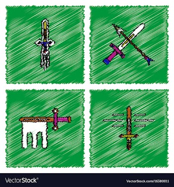 Collection of flat shading style icons war gagets vector image