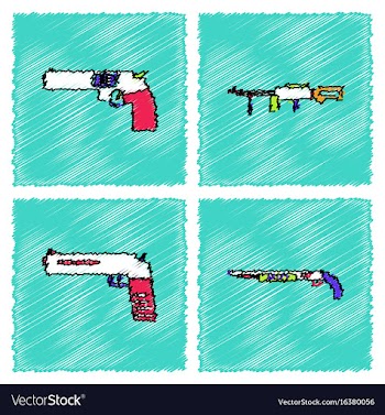 Collection of flat shading style icons war gagets vector image