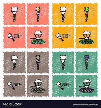 Collection of flat shading style icons war gagets vector image