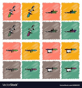 Collection of flat shading style icons war gagets vector image