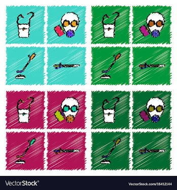 Collection of flat shading style icons war gagets vector image