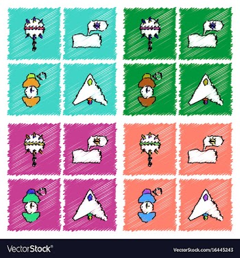 Collection of flat shading style icons war gagets vector image