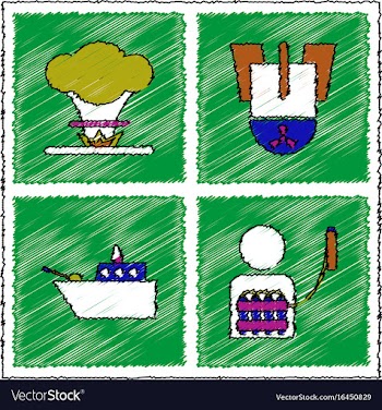 Collection of flat shading style icons war gagets vector image