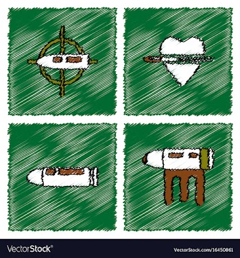 Collection of flat shading style icons war gagets vector image
