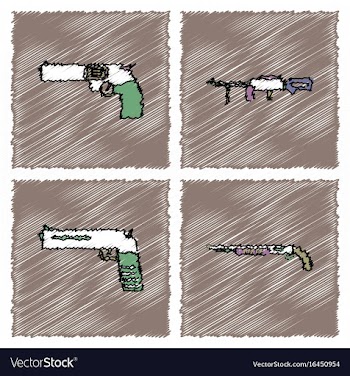 Collection of flat shading style icons war gagets vector image
