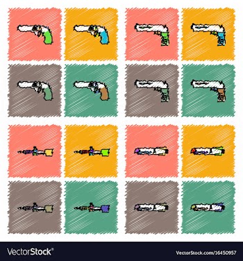 Collection of flat shading style icons war gagets vector image
