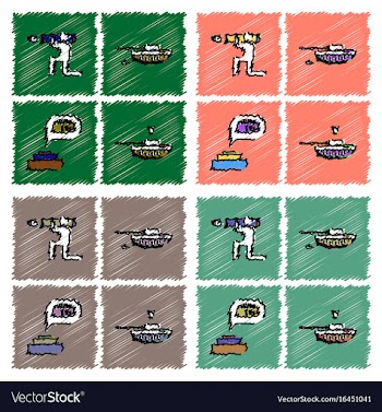 Collection of flat shading style icons war gagets vector image