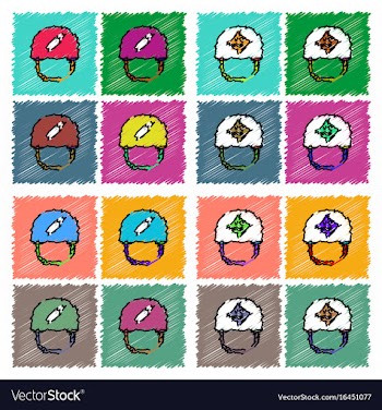 Collection of flat shading style icons war gagets vector image
