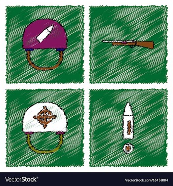 Collection of flat shading style icons war gagets vector image